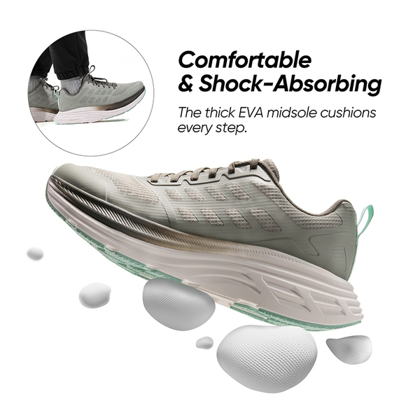 [ActiveFloat] Men's Comfortable Lightweight Running Shoes - GREYISH GREEN - 2